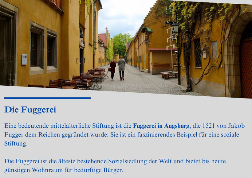 Die Fuggerei- eine der ältesten Stiftungen