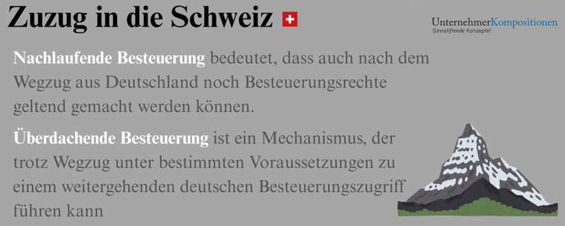 Wegzugsbesteuerung bei Zuzug in die Schweiz