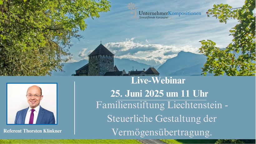 Rechtsanwalt und Steuerberater Thorsten Klinkner berät Sie bei der Gründung Ihrer Familienstiftung in Deutschland und Liechtenstein.
