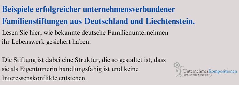 Familienstiftung als Struktur zur Sicherung des Lebenswerkes