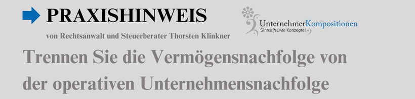 Rechtsanwalt und Steuerberater Thorsten Klinkner berät Sie bei der Gründung Ihrer unternehmensverbundenen Familienstiftung.