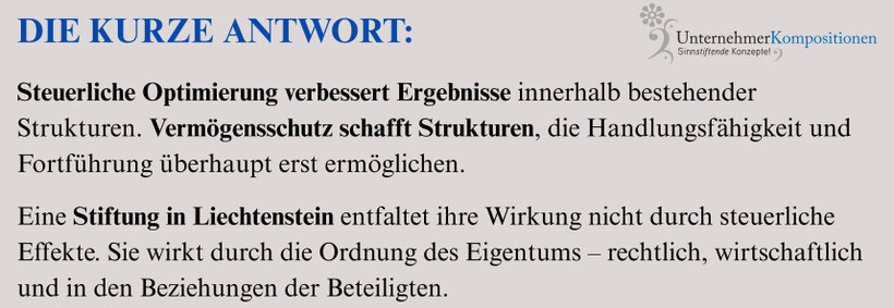 Vermögensschutz mit der Liechtensteiner Familienstiftung