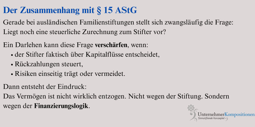 Darlehen an die Familienstiftung in Liechtenstein