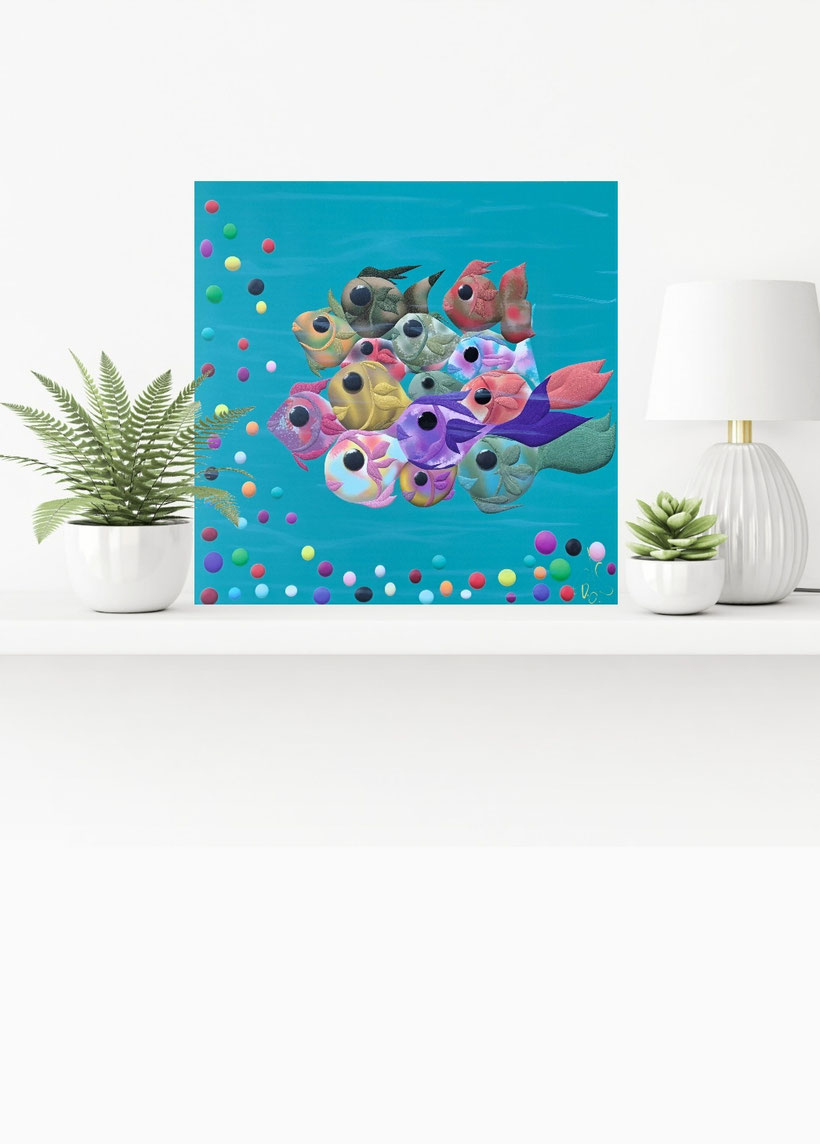 Aquario Tropical 60x60cm Kunstdruck auf Aluminiumplatte Plus Acryl Effekte CHF 580.-