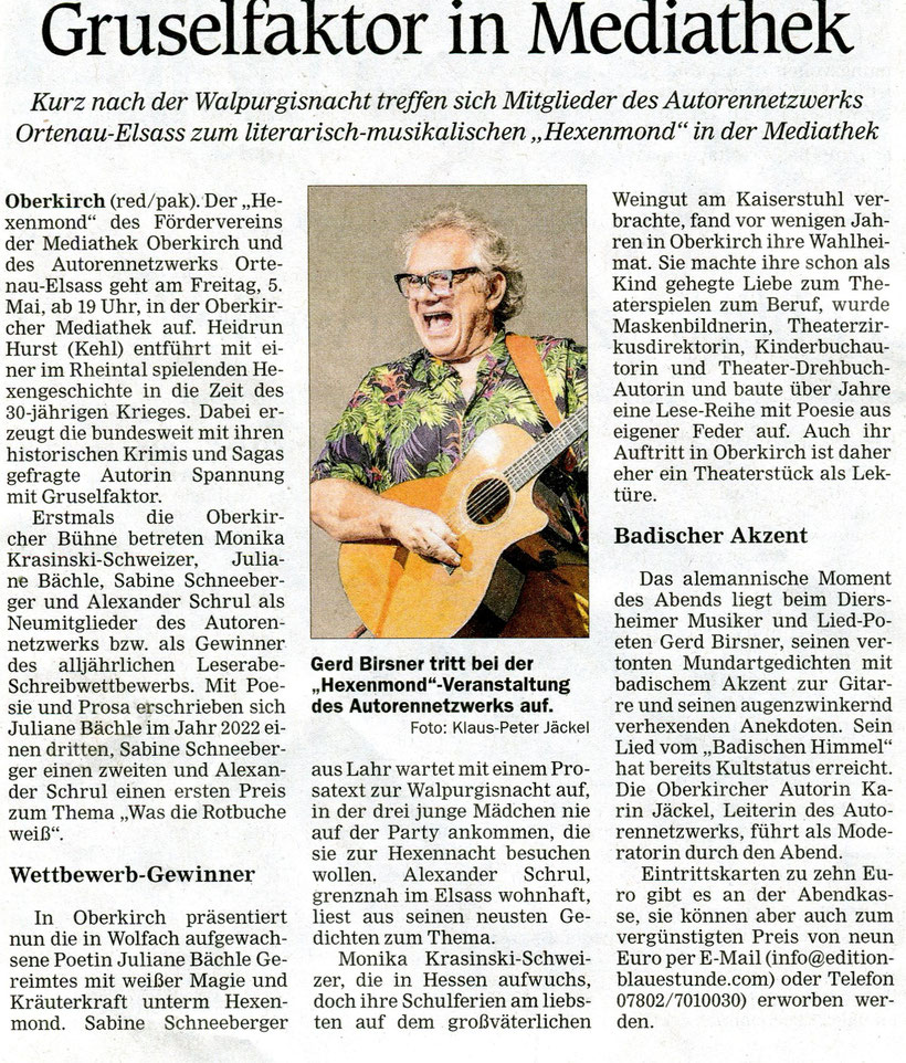 Mittelbadische Presse ARZ Oberkirch, 24. April 2023