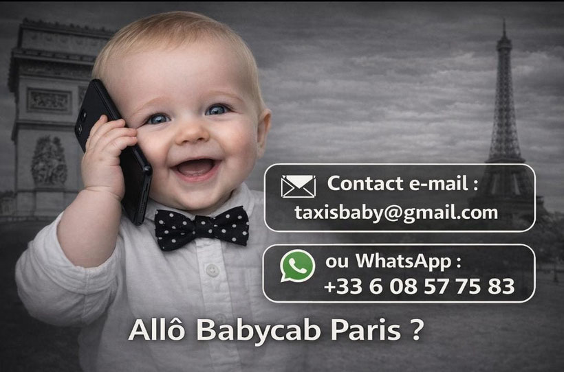 taxi whit car seat in Paris France