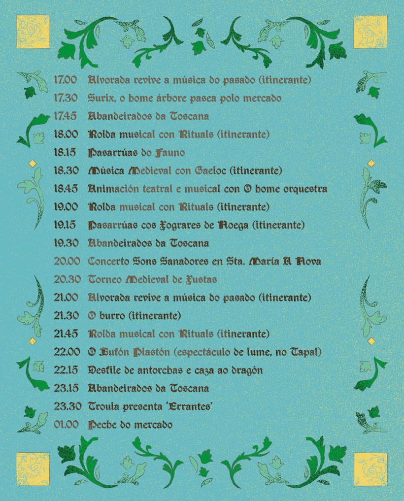 Programa de la Feira Medieval de Noia