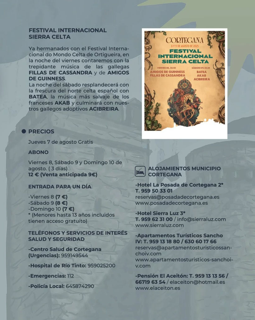 Programa de las Jornadas Medievales de Cortegana