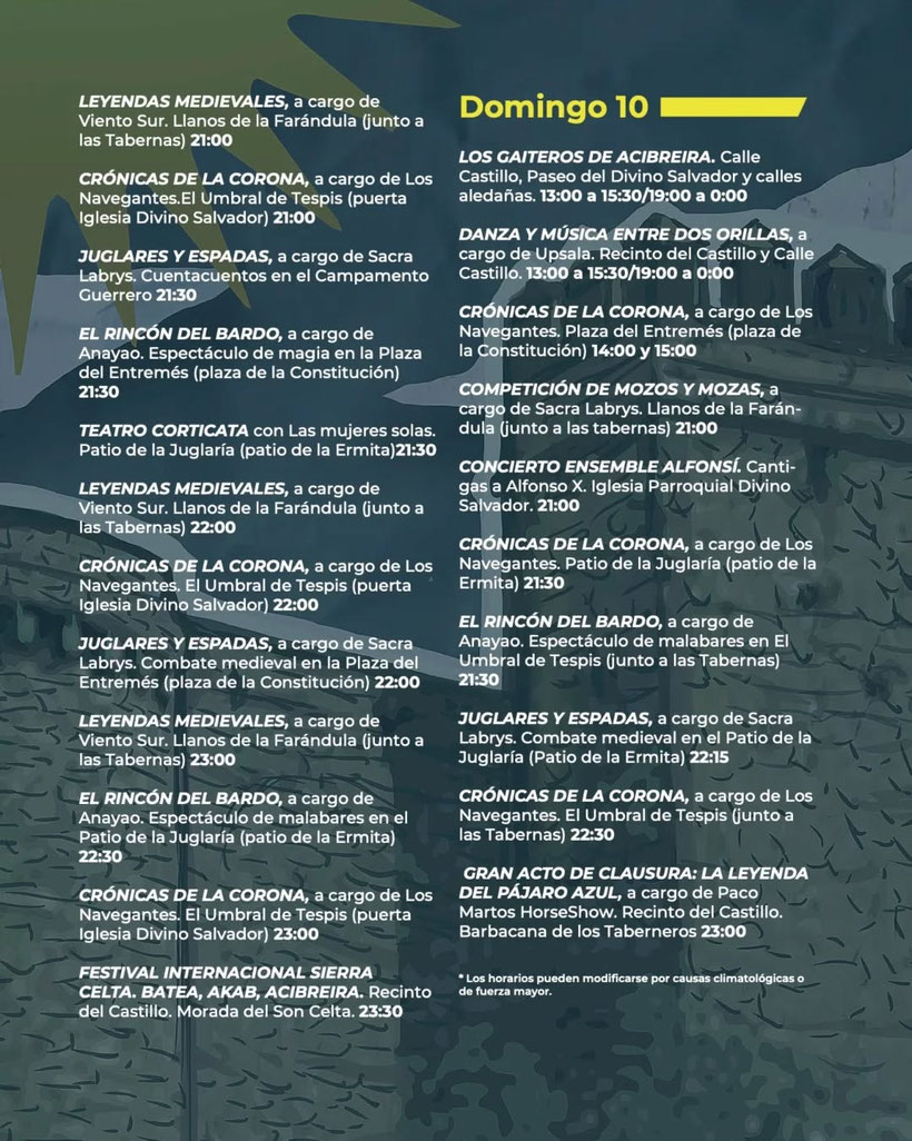 Programa de las Jornadas Medievales de Cortegana