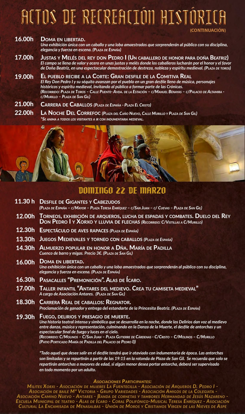 Programa de las Cronicas del Rey Don Pedro en Torrijos