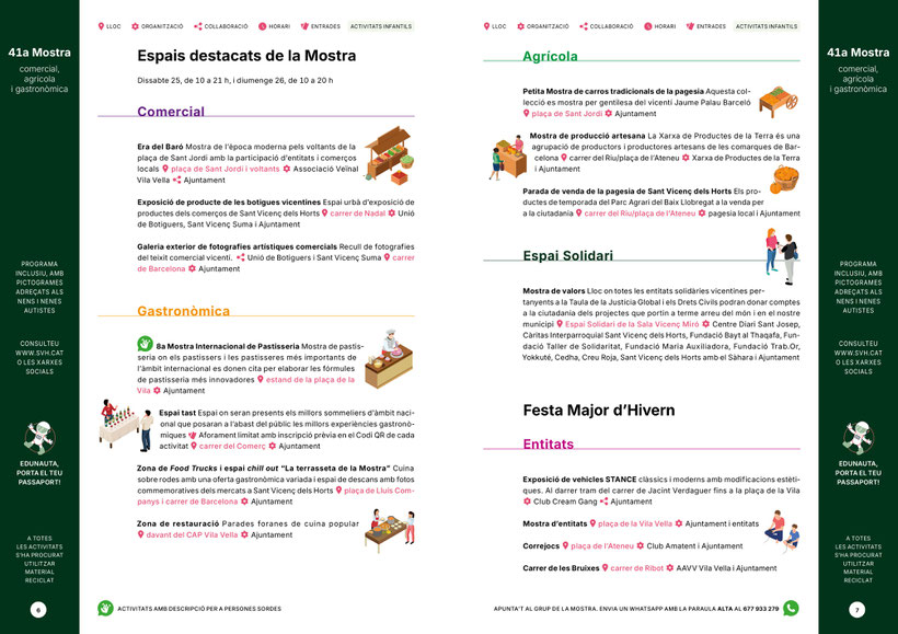 Programa de la Mostra Comercial Agricola i Gastronomica de Sant Vicenç dels Horts Festa Major