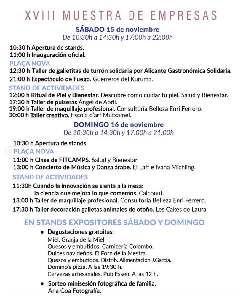 Programa del Mercado Medieval de Mutxamel