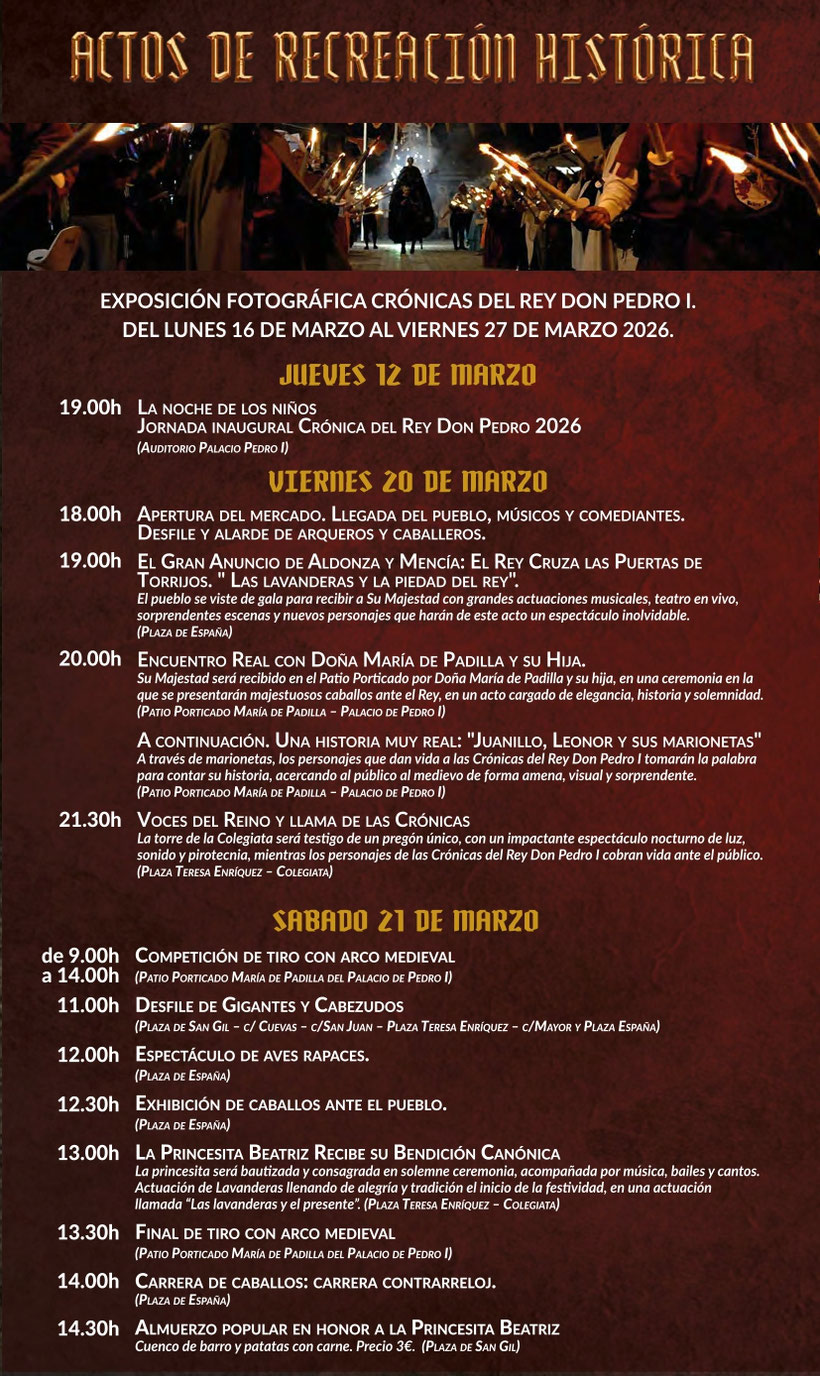 Programa de las Cronicas del Rey Don Pedro en Torrijos