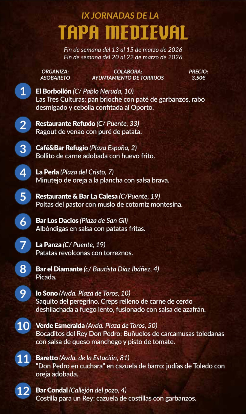 Programa de las Cronicas del Rey Don Pedro en Torrijos