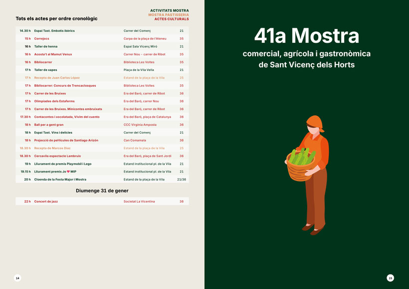 Programa de la Mostra Comercial Agricola i Gastronomica de Sant Vicenç dels Horts Festa Major