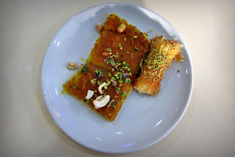 Knafeh!! Yummy! Sweet and cheesy is always a great combination! © Sabrina Iovino | JustOneWayTicket.com