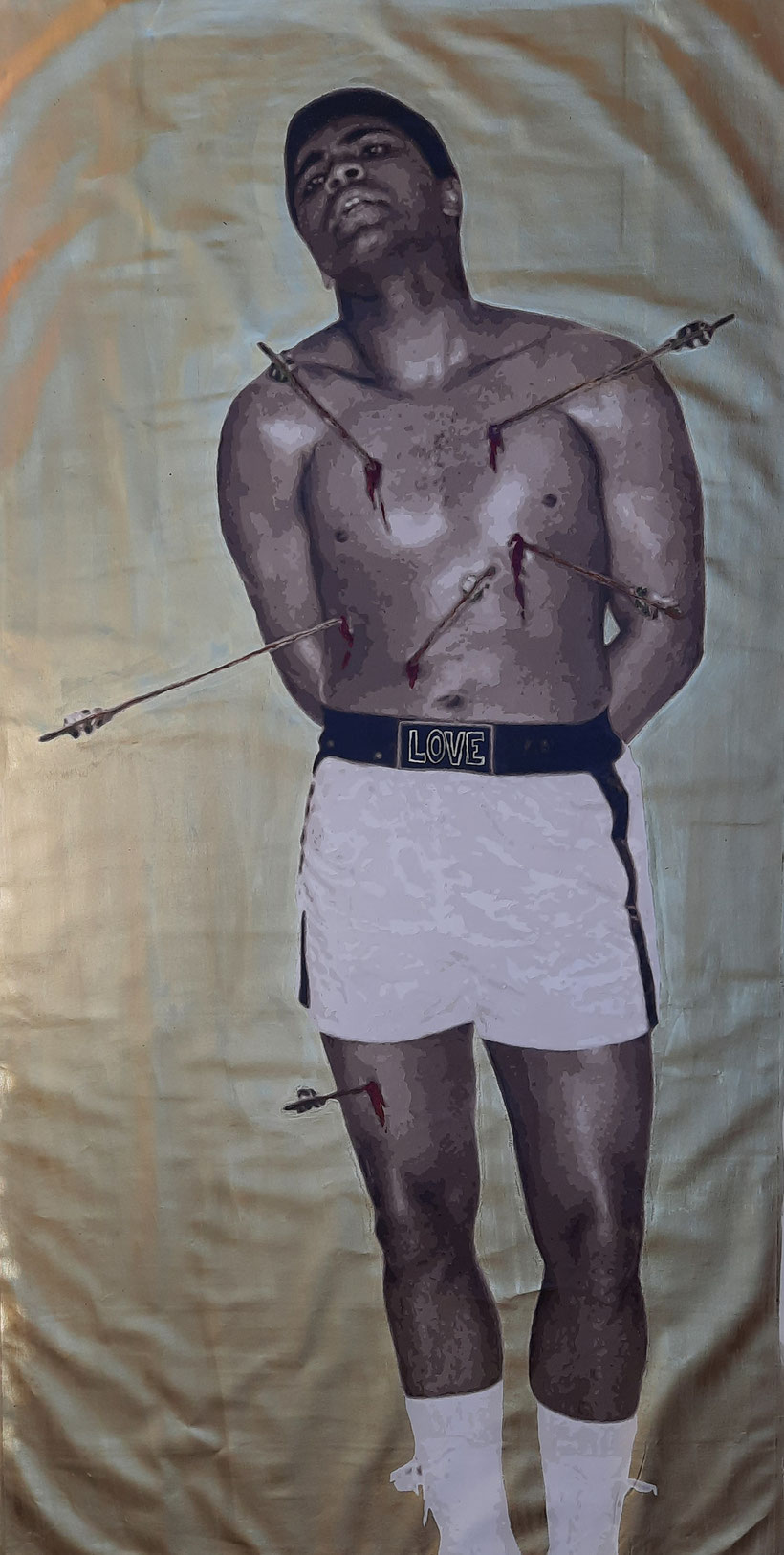 San Sebastiano - Muhammad Alì (Cassius Clay) - cm. 130x200 - olio su tela - 2021