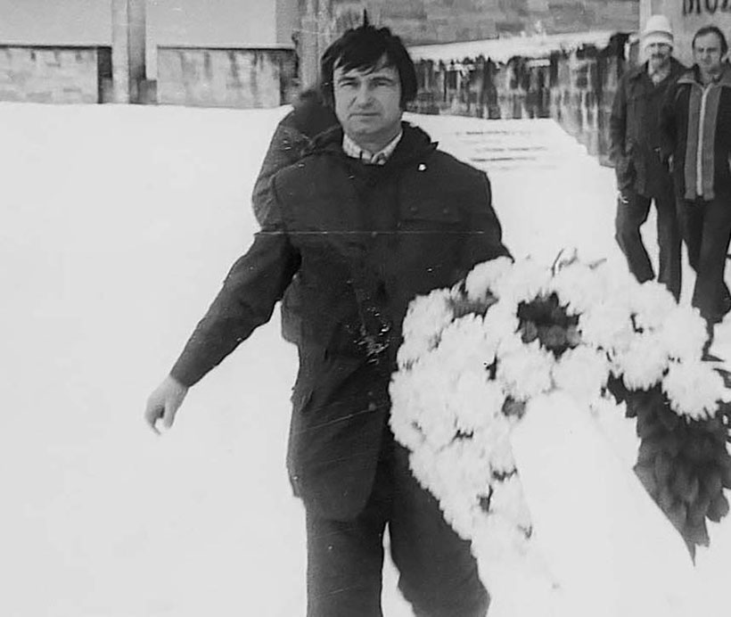 Kranzniederlegung im Dezember 1981, ein Zeichen des Respekts