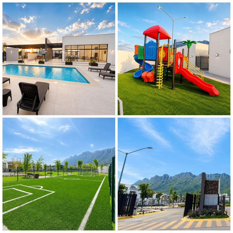 Varenna cumbres alberca, casa club, juegos infantiles, cancha deportiva