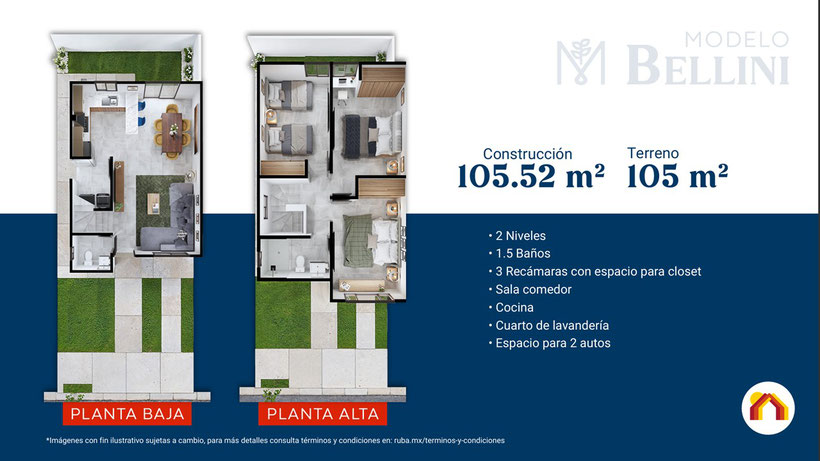 distribucion de casa modelon bellini las mercedes residencial
