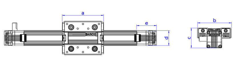 Slider linear guide belt drive, parameters