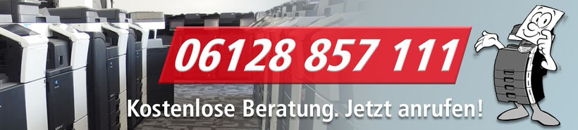 Wir beraten Sie bei all Ihren Fragen zu gebrauchten Kopierern, Druckern, Multifunktionsdruckern. Auch wenn es um die Entscheidung geht ob Sie Ihr Wunschgerät kaufen, mieten oder leasen. Rufen Sie uns für eine kostenlose Beratung an: 06128 857111