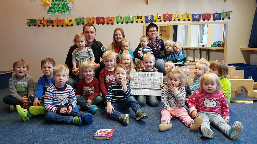 Till Theele (TSV Seulingen) Martina Sommer (Gruppenleiterin Kindergarten Kinderkrippe Seulingen)