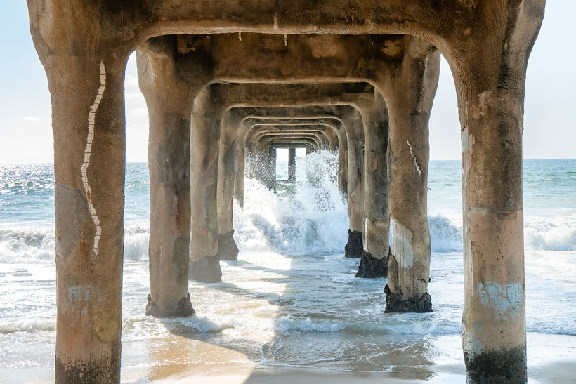 View from below the Manhattan Beach Pier, California