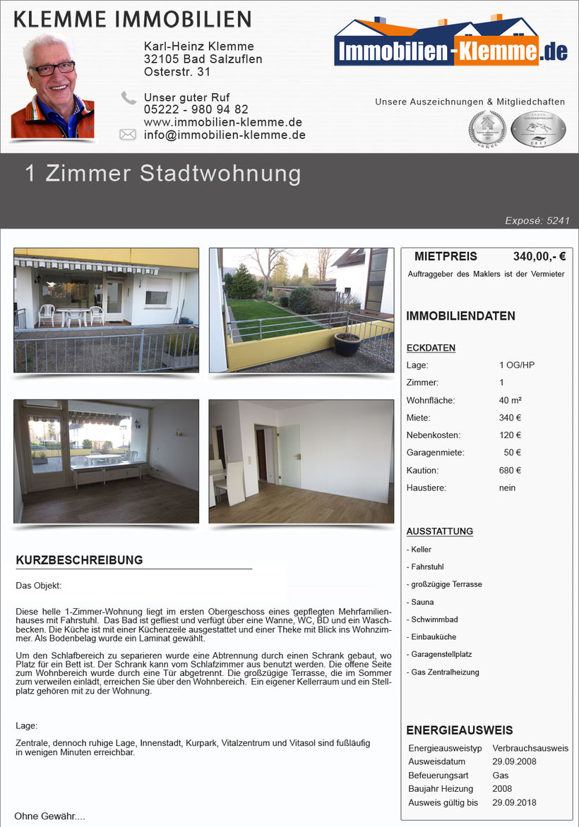 Single wohnung bad salzuflen