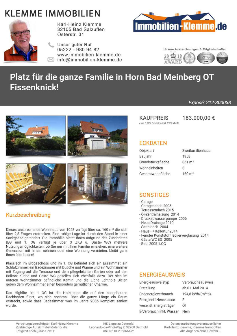 Einfamilienhaus Haus Kaufen In Hauser Hausverkauf Bad Salzuflen
