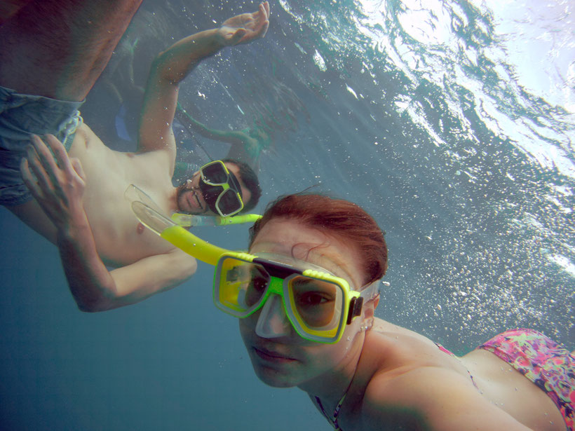 Us snokling at Great Barrier Reef