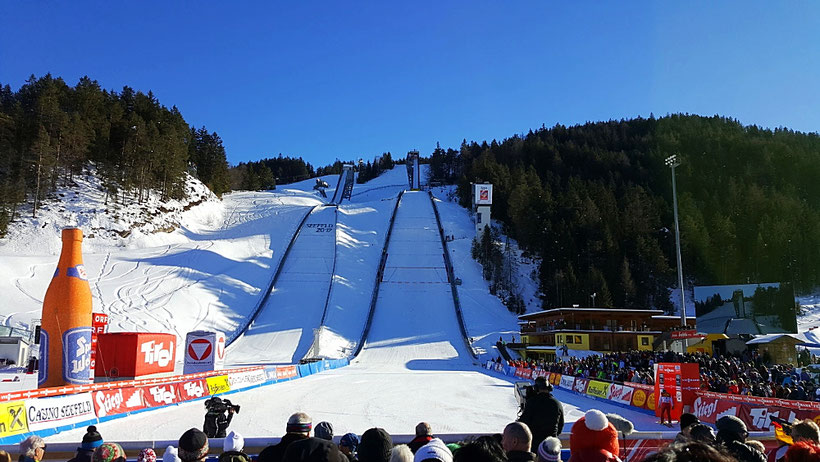 Die Schanzen in der Casino Arena beim Nordic Combined Triple in Seefeld 2017