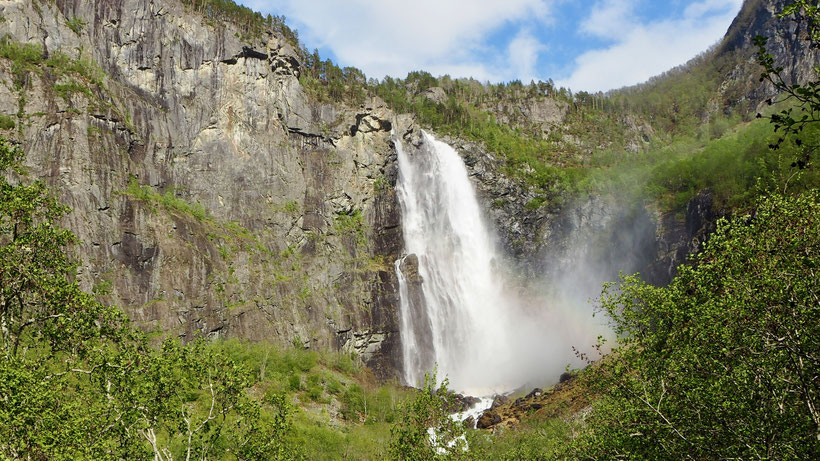 Der Feigefossen-Wasserfall mit 220 Meter Fallhöhe