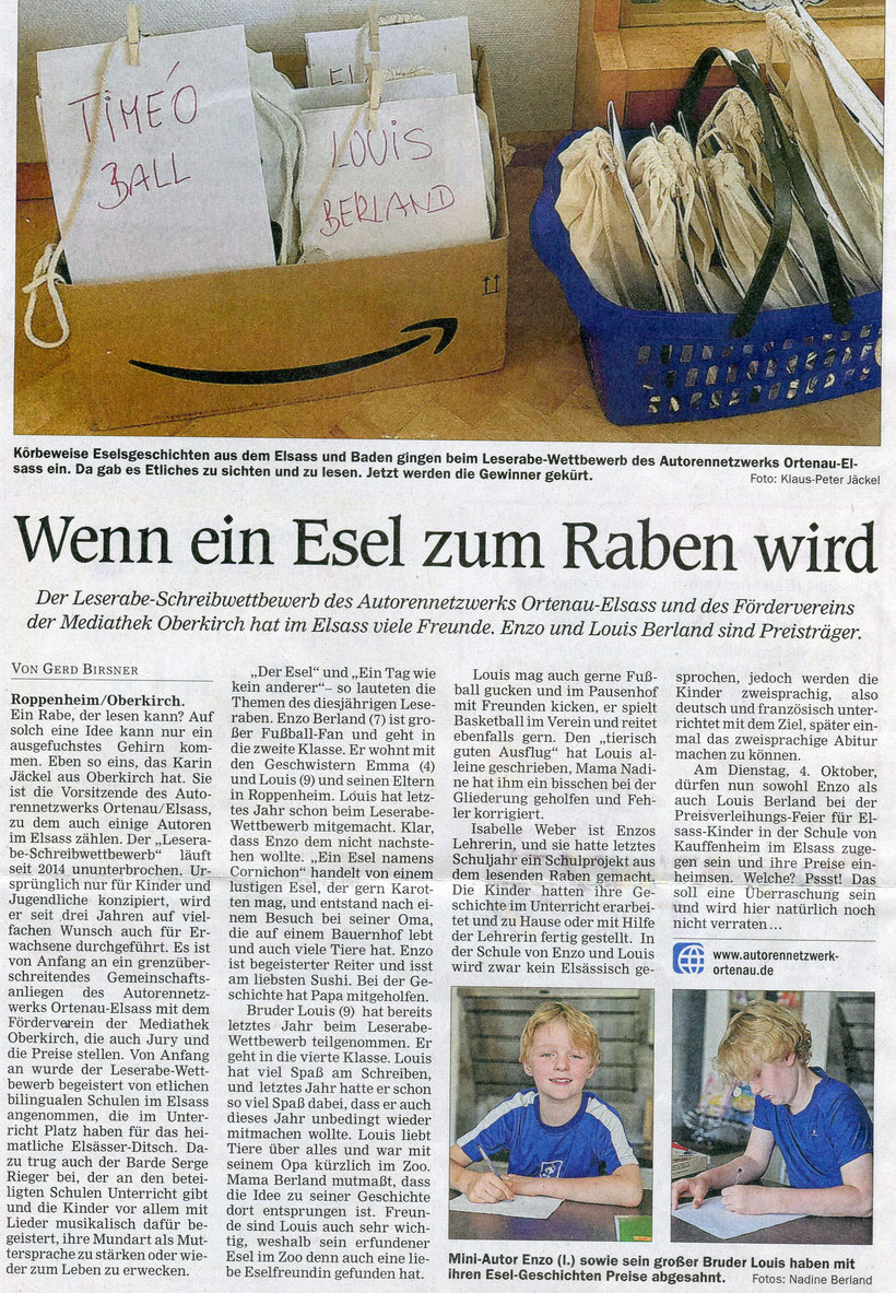 Mittelbadische Presse, Elsass-Seite, 26. September 2022