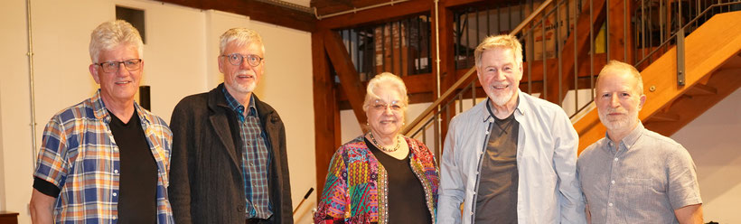 von links: Ad Kooy, Detlef Spötter, Karin Jäckel, Joe Winterhalter, Carmelo Scalisi; Foto: Peter Bergmann