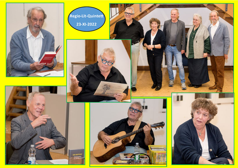 von links oben: Helmut Hannig, Gerd Birsner, Gruppe, Klaus-Ulrich Moeller, Gerd Birsner, Rose H. Klotter, Karin Jäckel (Gruppe). Fotos: Klaus-Peter Jäckel