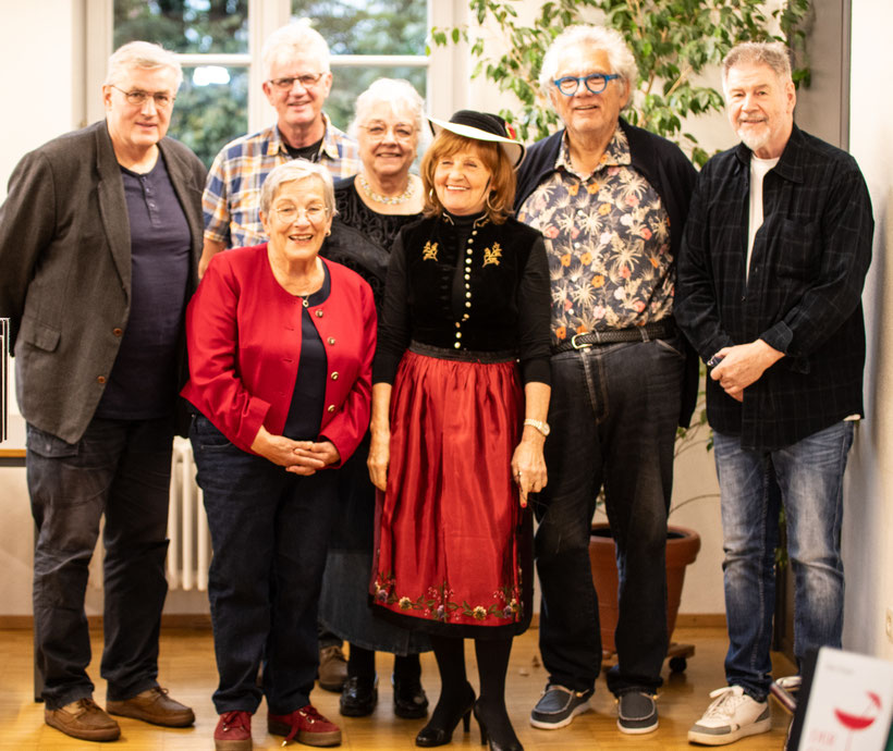 von links: Peter Winter, Brigitta Neidig, Ad, Karin Jäckel, Monika Krasinsky-Schweizer, Gerd Birsner, Joe Winterhalter ; Foto: Klaus-Peter Jäckel