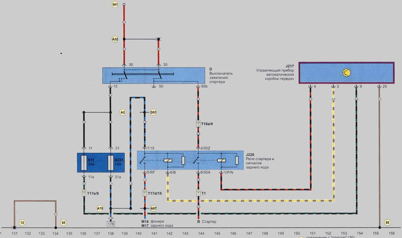 A4 AVANT Starter and Reversing Relays Wiring Diagram