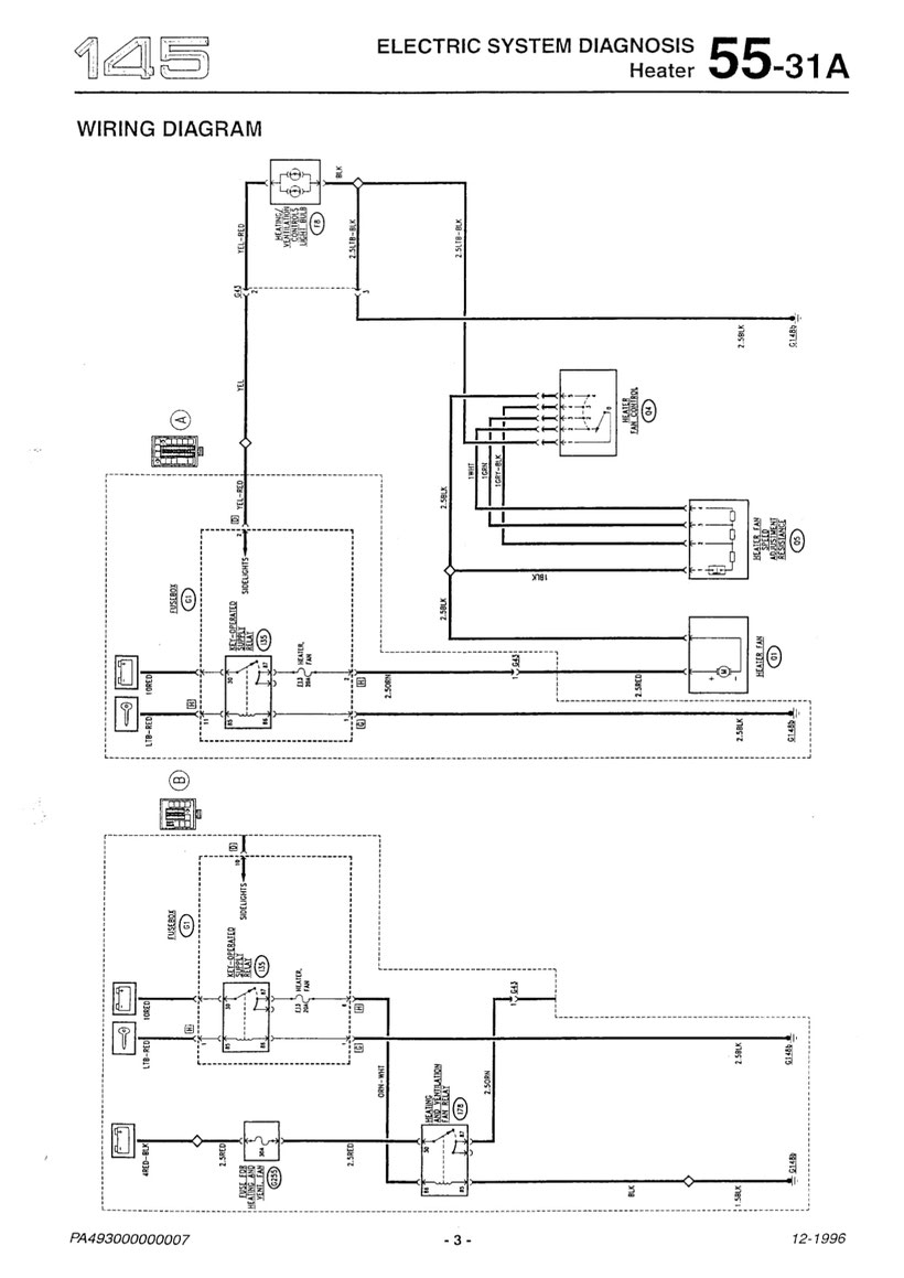 Alfa Romeo 145 Heating & Ventilation Wiring Diagram