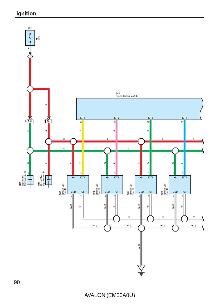 AVALON  Ignition Electrical Wiring Diagram