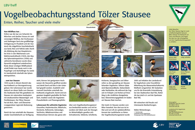 LBV-Infotafel am Tölzer Stausee