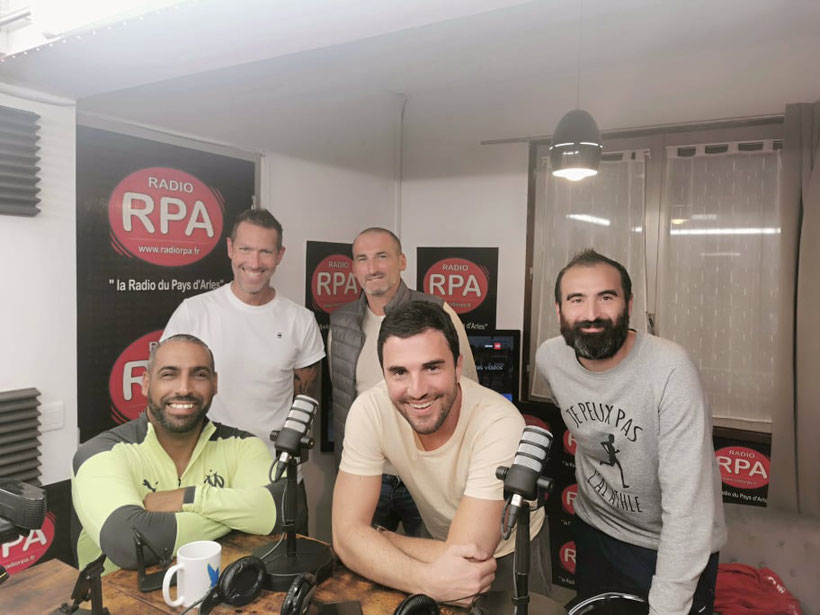 Emission Coup d'Envoi sur Radio RPA le 04-10-2021 avec le Stade Olympique Arlésien. Ludovic Gazzan, Clément Cuissard, Kamel Zhar, Olivier Simian et Romain Vigne