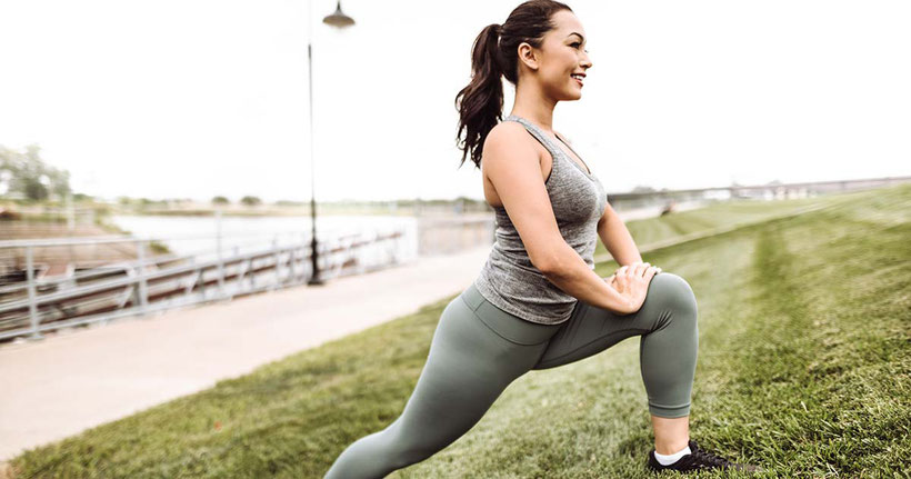 Woman stretching her legs