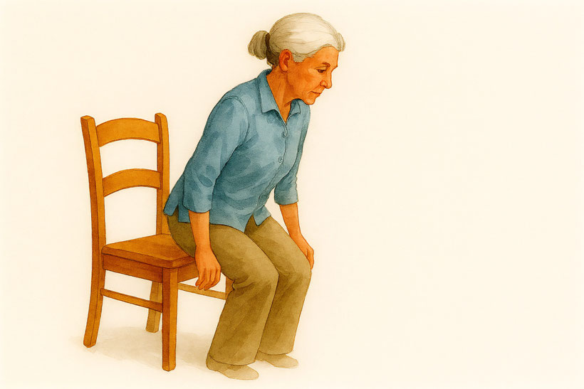 woman going to stand up from a chair