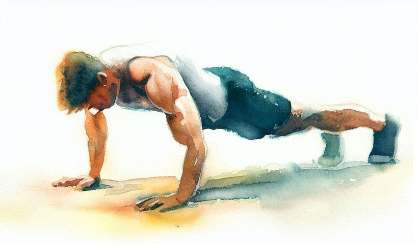 A man doing the plank in an attempt to strengthen his core muscles