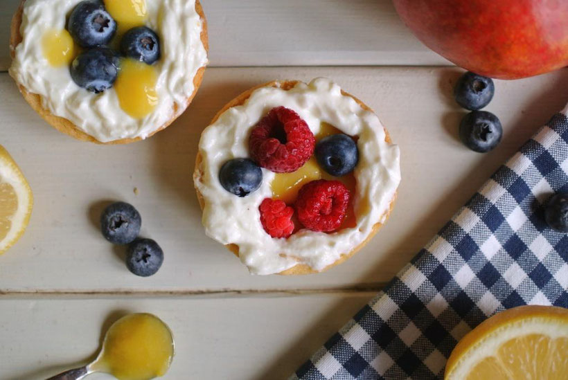 Rezept für Tarte mit Lemon Curd und Heidelbeeren - auch für Thermomix