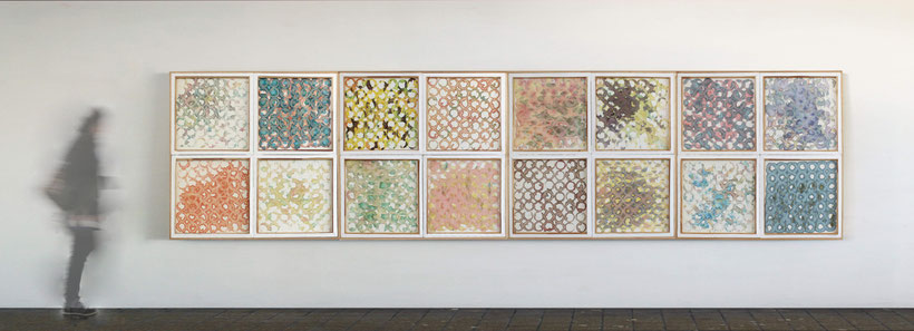 Un ensemble de la série "Aspirations d'eau Part. I", dim. 120 cm x 480 cm, 2014