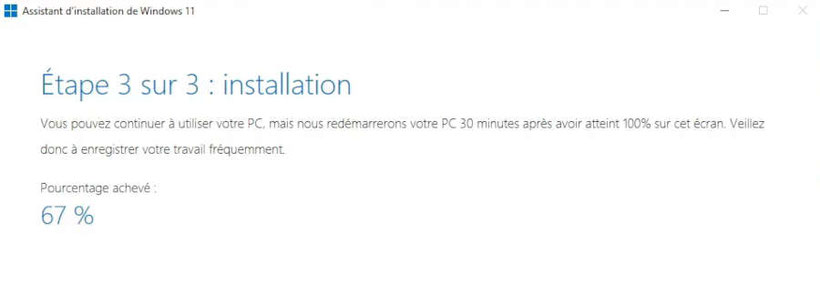 Assistant d'installation Windows 11 étape 3