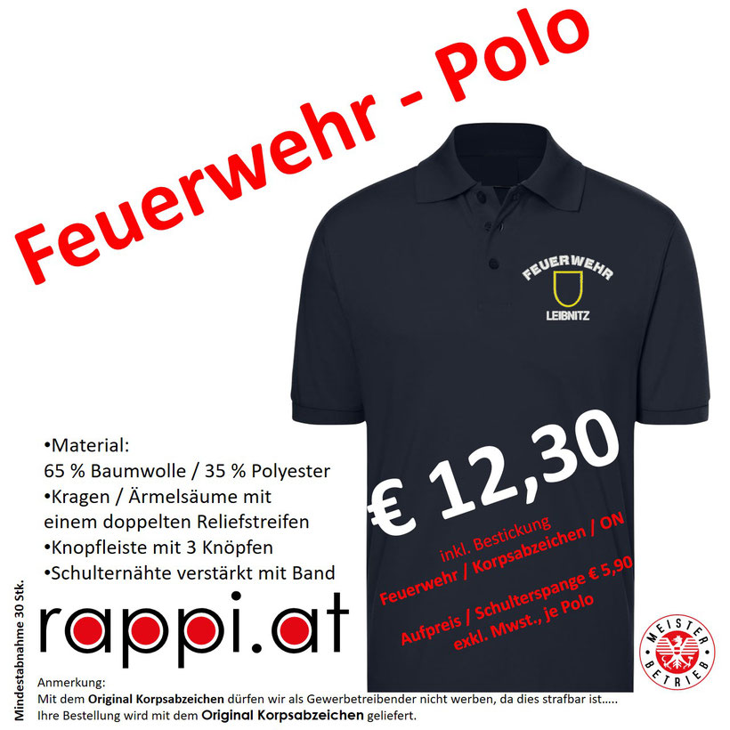 Feuerwehr Polo Steiermark Stickerei Damenmodell Damenschnitt Frau Kinder Graz Umgebung Korpsabzeichen Deutschlandsberg Voitsberg Köflach Bad Radkersburg Feldbach Fürstenfeld Hartberg Gleisdorf Weiz Murtal Knittelfeld Murau Leoben Mütze Haube Grosssticker