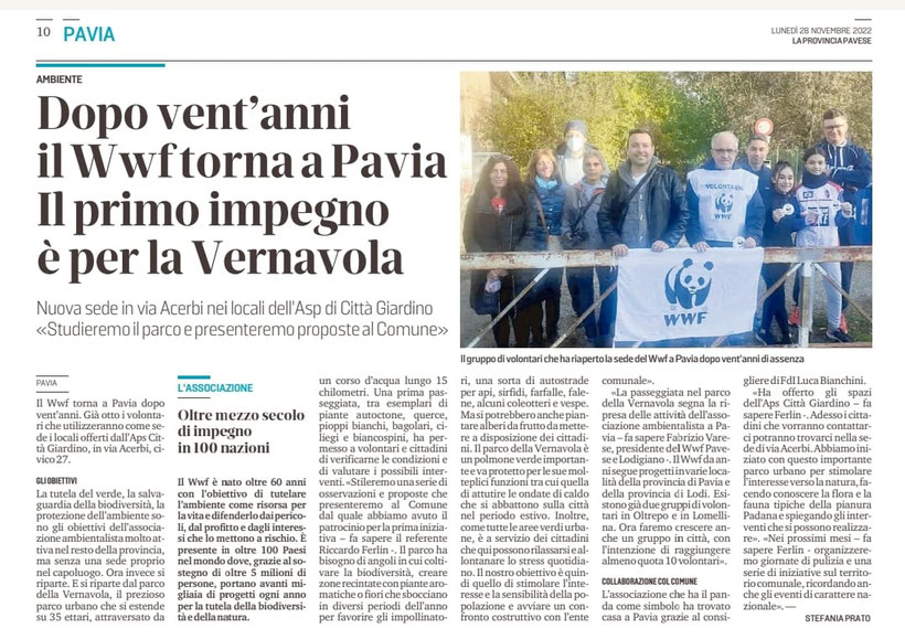 IL WWF A PAVIA DOPO 20 ANNI